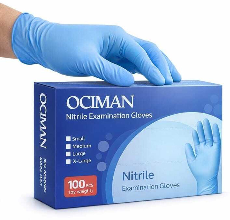 ociman NTL-01 Nitrile Examination Gloves(Pack of 100)