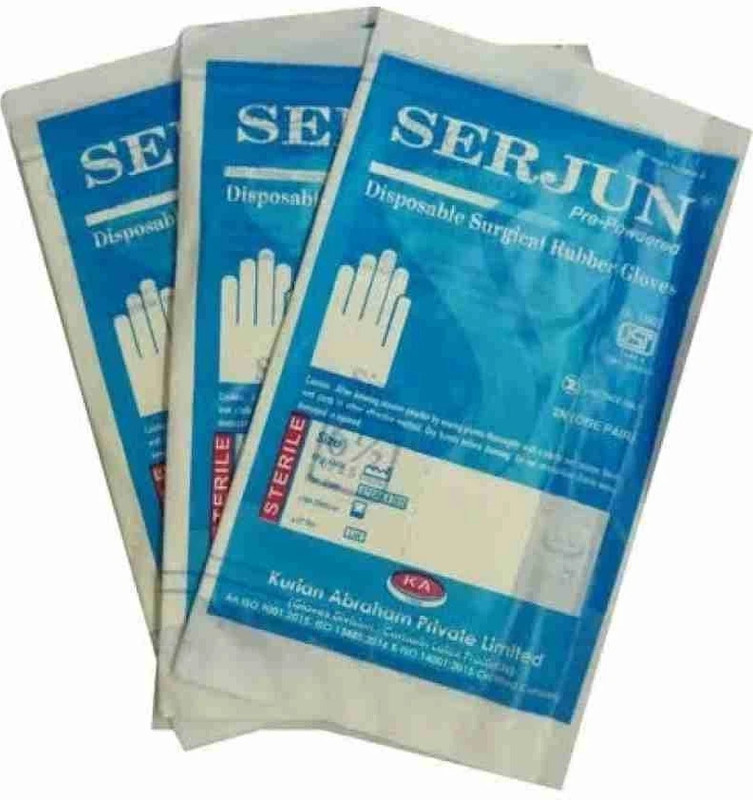 PREQURE Serjun sterile gloves size 6.5 Rubber Surgical Gloves(Pack of 6)