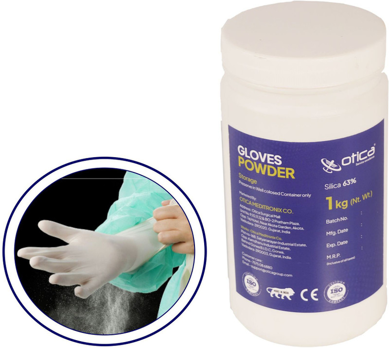 OTICA Gloves Powder for Surgical Gloves-1 kg Latex, Rubber Surgical Gloves(Pack of 1)