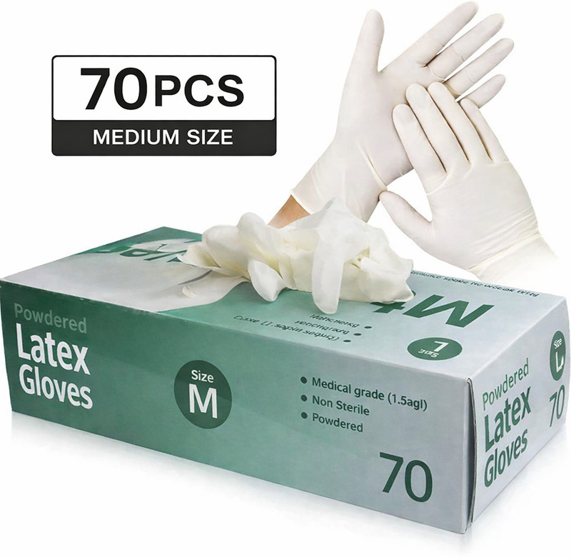 DM SPECIALLY FOR SPECIALIST Premium Latex Examination Gloves - Pack of 25, Medium Size, White Disposable (M) Latex Examination Gloves(Pack of 25)