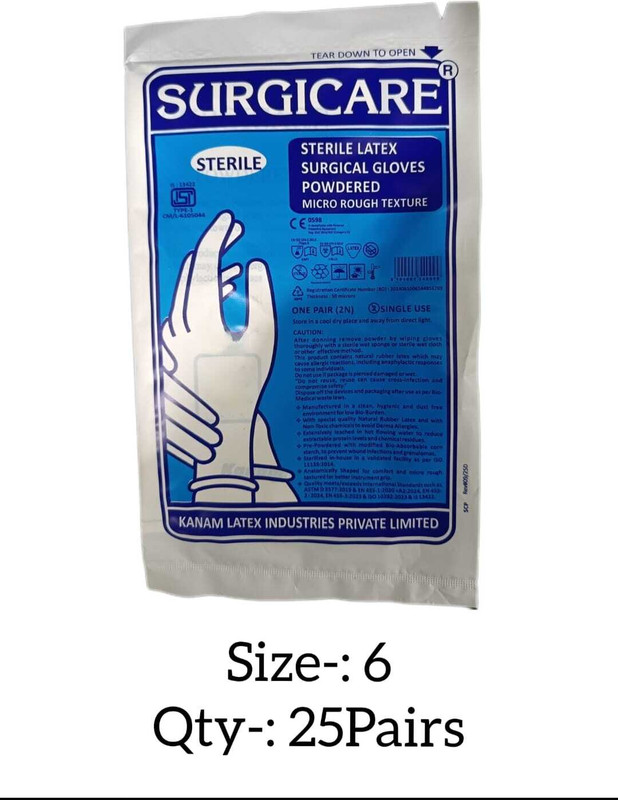 SURGICARE 009 Latex, Rubber Surgical Gloves(Pack of 50)