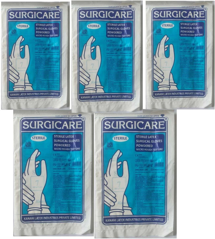 SURGICARE Sterile Size 7.5 Latex, Rubber Surgical Gloves (Pack of 10)___(5 PAIR) Latex, Rubber Surgical Gloves(Pack of 10)