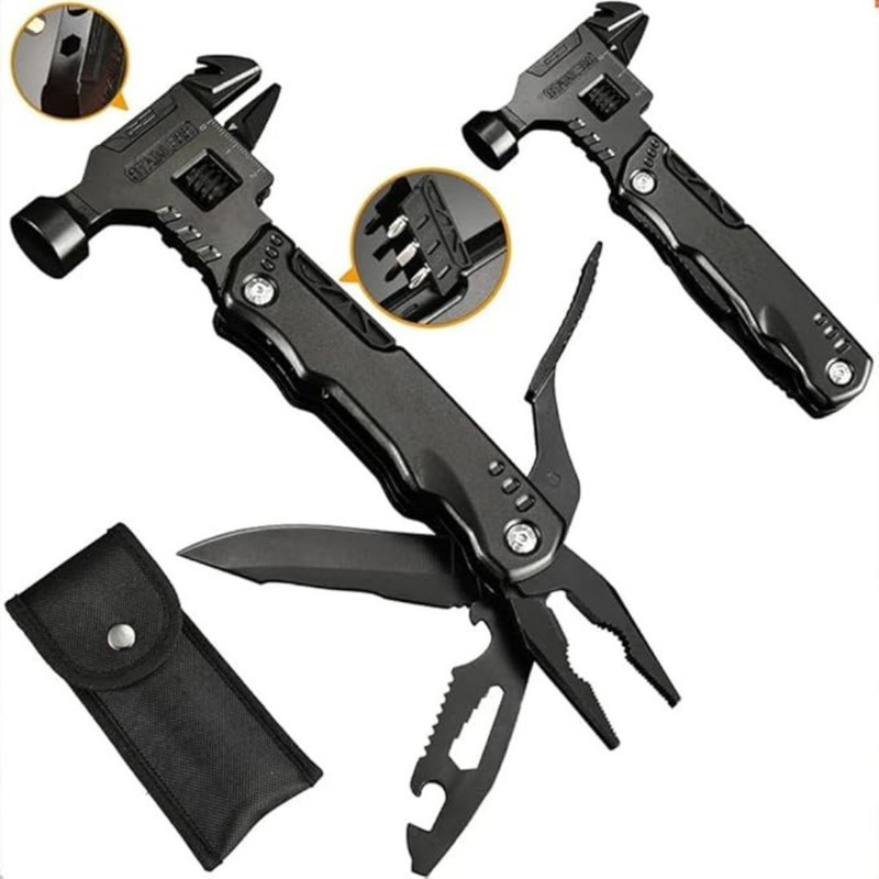 Calldrishe 16 in 1 Multitools Multifunctional Pliers Multitool Claw Hammer Medical Hammer
