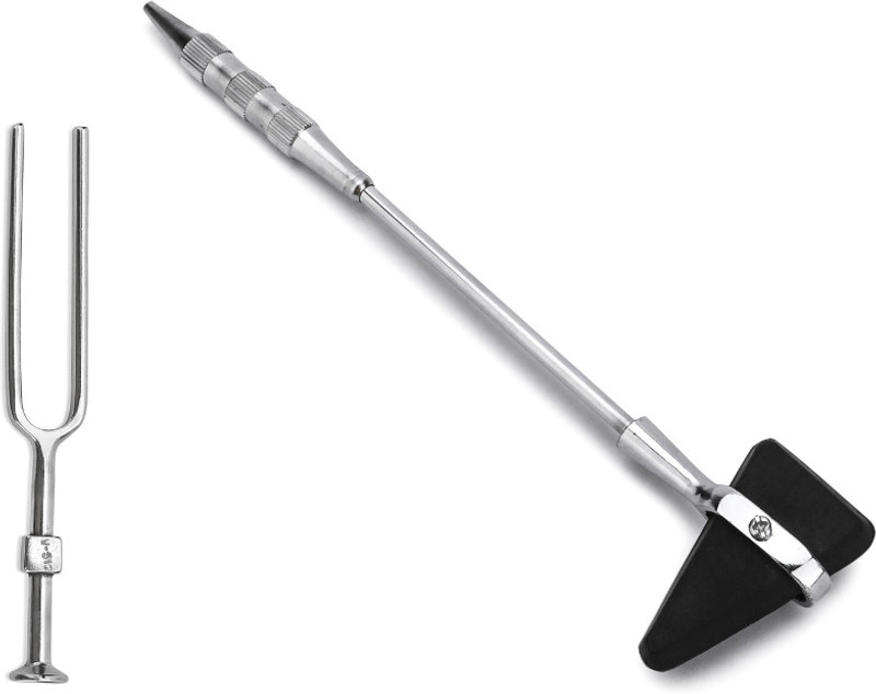 ZELOX Percussion Knee Hammer With Built in Brush And Tuning Fork (512) Hz Medical Hammer