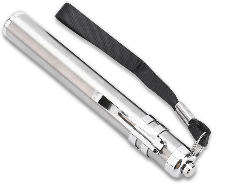 Dr. TORSO Pocket Pen Torch for Doctors | Medical Students | Free Battery | Super Bright Torch(Silver, 10 cm)