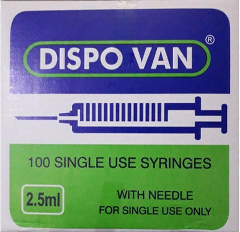 Lisamed Dispovan Syringe with needle 3ml, Single use Syringes 100 Pcs Medical Needle(Red)