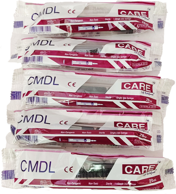 CARE Syringe with needle 2ml, Single use Syringes 25 Pcs Medical Needle(Pink)