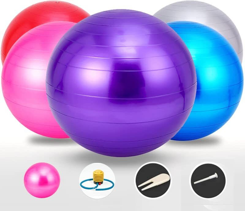 BOLDFIT Gym Ball 55 Cm Exercise Ball Yoga Ball Swiss Ball Pregnancy Ball Balloon Workout Gym Ball(With Pump)
