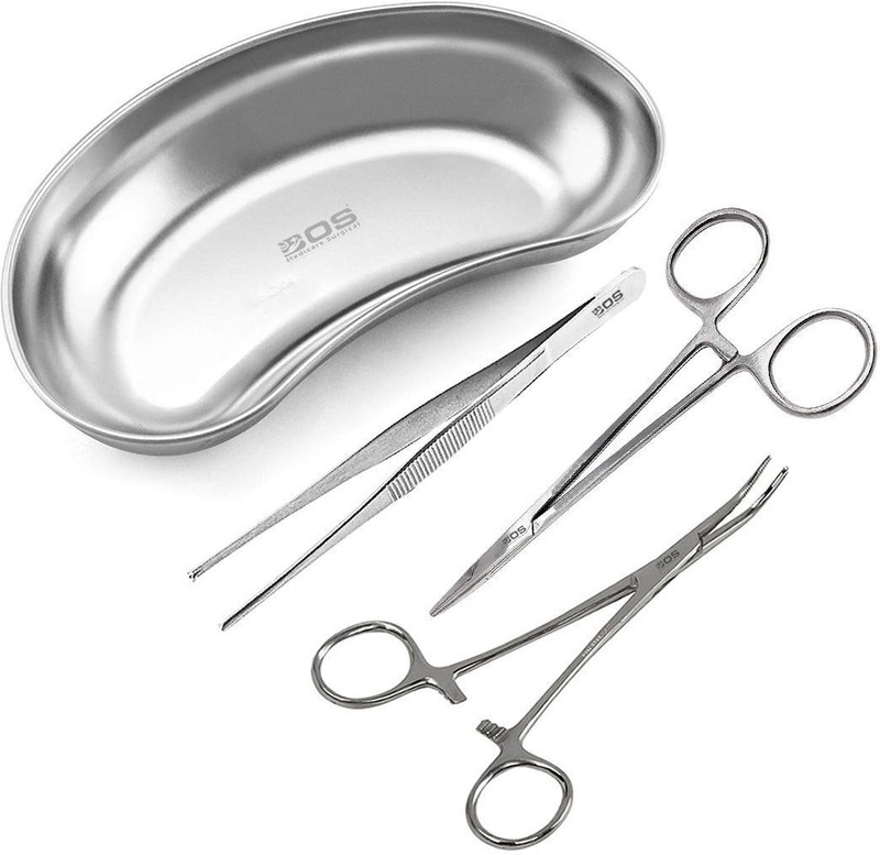 HCG Healthcure generation InstrumentSet-Kidney Tray8,Kocher Forceps5,Needle Holder6,Artery Forceps Curved6 Reusable Medical Tray