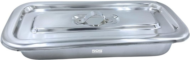 Bos Medicare Surgical Stainless Steel Instrument Tray With cover 8x3 Inch Durable & Corrosion-Resistan Reusable Medical Tray