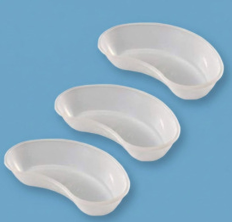 SAMRATSURGICAL SAMRAT Plastic Kidney Tray White 3 Pcs.(8 inch) Reusable Medical Tray