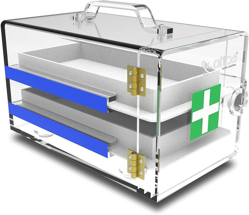 OTICA Formalin Chamber Premium Quality with 5 mm Thick Material (14 inch with 3 Trays) Reusable Medical Tray