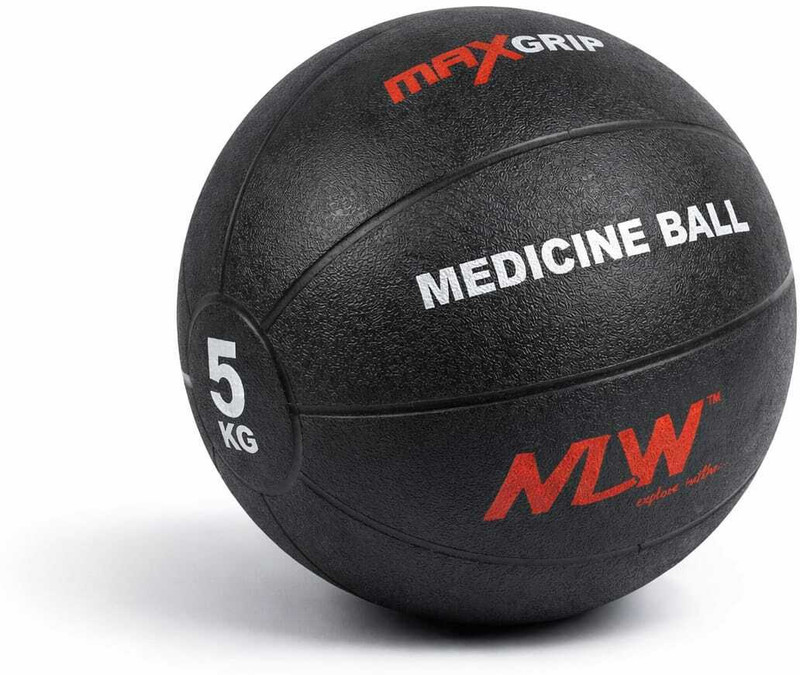 NLW 1 KG Rubber Medicine Ball Medicine Ball(Weight:  1 kg, Black)