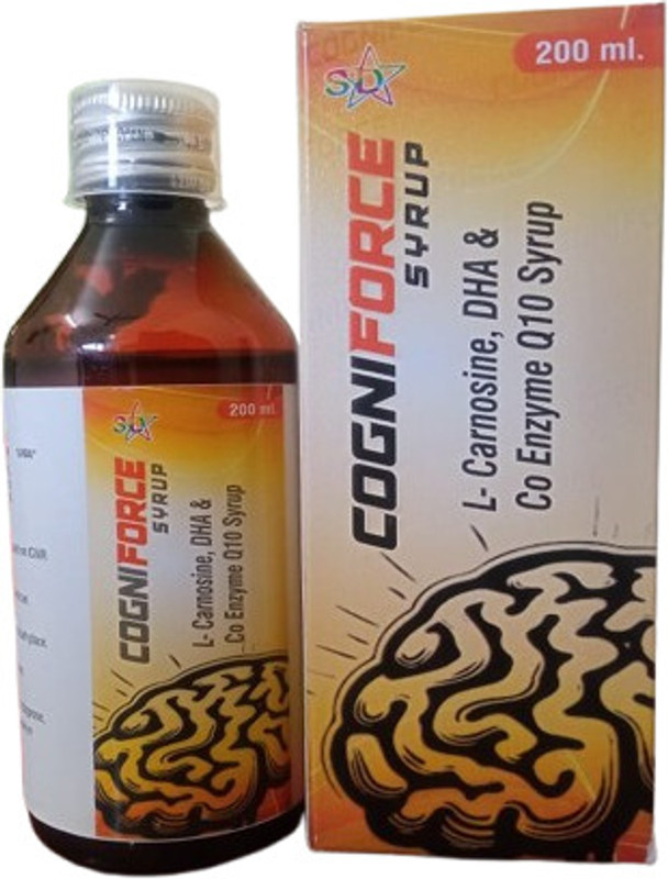Cogniforce Cogniforce Syrup, L-Carnosine DHA and Q10 Brain Supplement, 200 ml Medicine Ball(Weight:  0.2 kg, Brown)