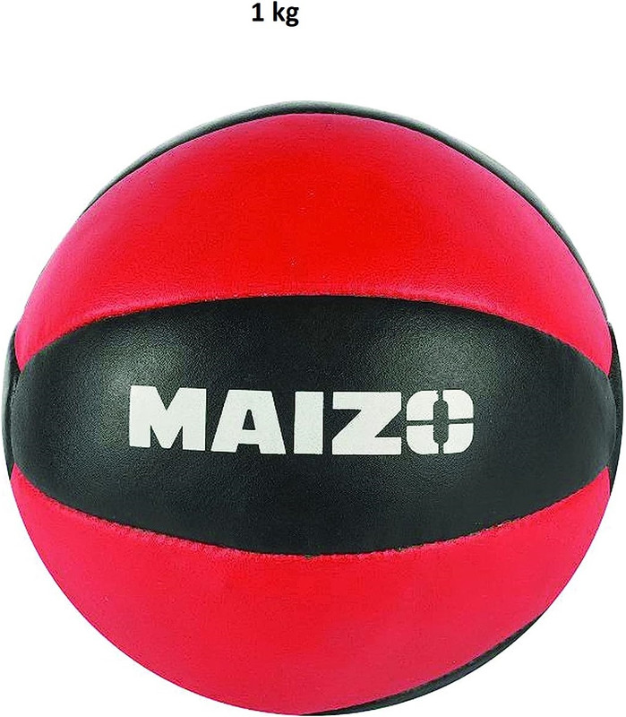 MAIZO Split Leather Medicine Ball for Workout/ Heavyduty - 1kg Medicine Ball(Weight:  1 kg, Black)