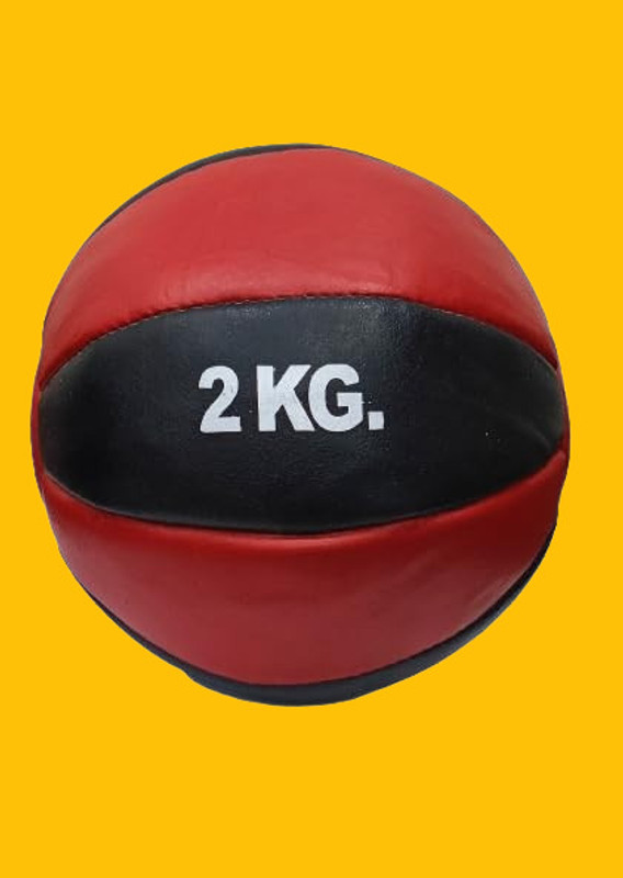 D FIT '2 kg Leather Medicine Medicine Ball | Exercise Ball for Upper & Lower Body Exer Medicine Ball(Weight:  2 kg, Multicolor)