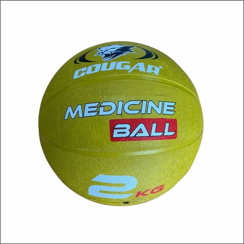 COUGAR Medicine Ball, Medicine Ball Workouts, 2kg Champion Medicine Ball, Rubber Molded Medicine Ball(Weight: 2 kg, Yellow)