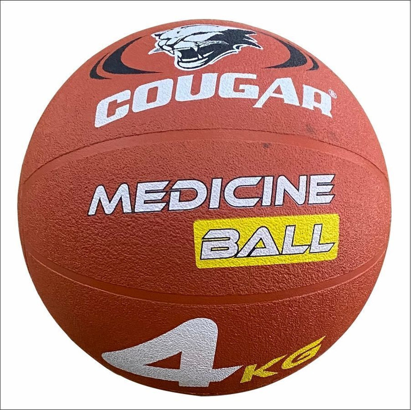 COUGAR Rubber Molded Medicine Ball for Workouts Core Training Home and Gym durable Medicine Ball(Weight:  4 kg, Red)