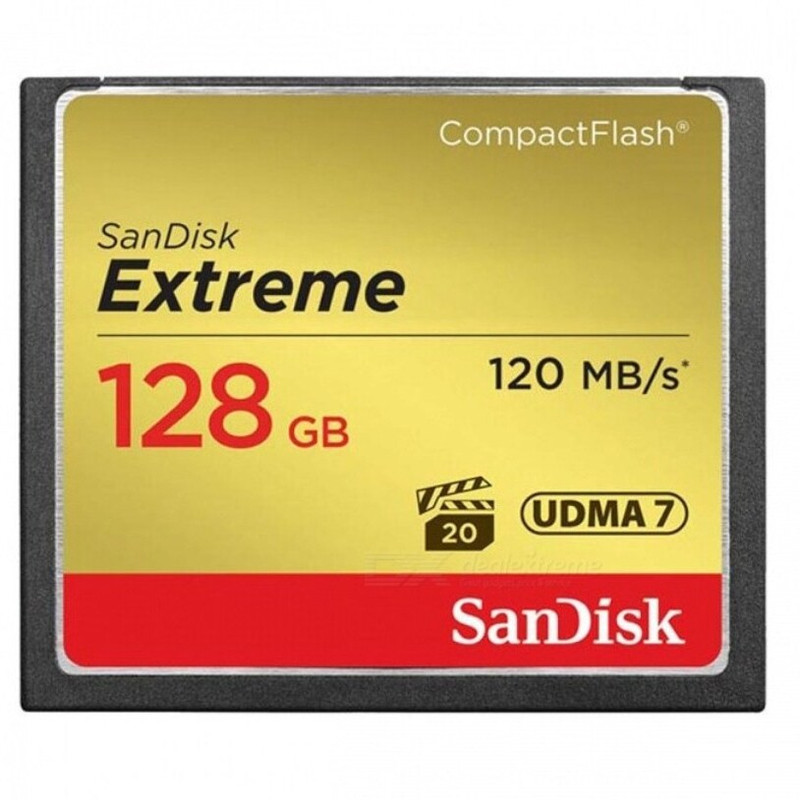 SanDisk SDCFXSB-128G-G46 EXTREME 128 GB Compact Flash UDMA 7 120 MB/s  Memory Card Compatible with Camera