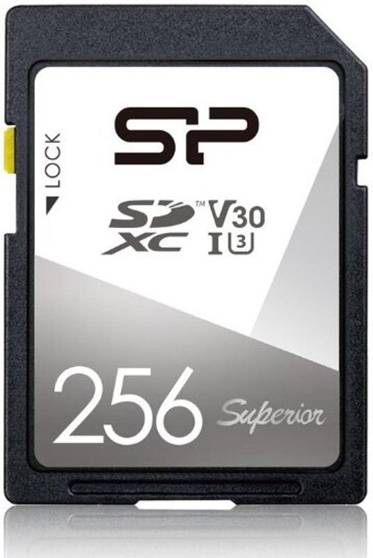 Silicon Power SP256GBSDXCV3V10 Superior 256 GB SDXC UHS-I Card Class 10 100 MB/s  Memory Card Compatible with Camera