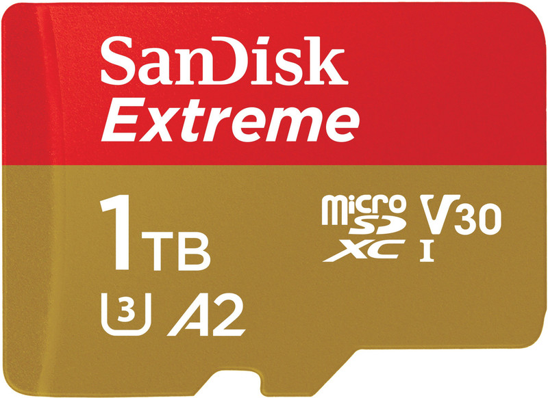 SanDisk SDSQXAV-1T00-GN6MN Extreme A2 1 TB MicroSDXC Class 10 190 MB/s  Memory Card Compatible with Camera, Mobile