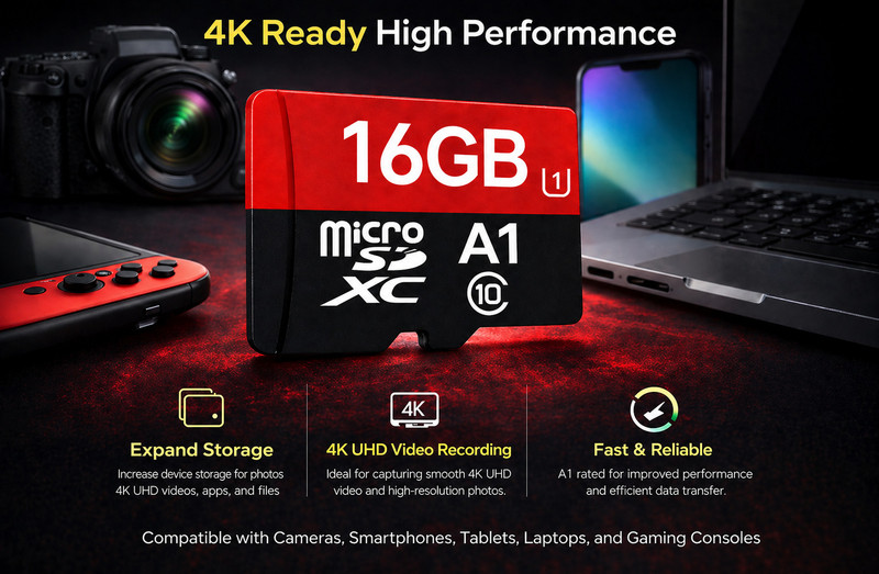 RP Smart Gadgets RPSQUA4-016-GN6MN Ultra 16 GB MicroSDXC Class 10 120 MB/s Memory Card Compatible with Camera, Computer, Gaming Console, Mobile, Table Ultra 16 GB MicroSDXC Class 10 120 MB/s  Memory Card Compatible with Mobile, Camera, Computer, Tablet