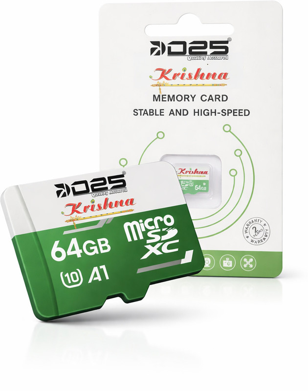 D25 K64-Krishna 64GB Micro SDXC Memory Card for Wireless CCTV Camera, 4G/5G Cameras High Endurance TF Card for Dash Cam, Smartphone Storage with 2 Years Warranty 64 GB MicroSDXC Class 10 140 MB/s Memory Card Compatible with Camera, Computer, Gaming Console, Mobile, Tablet