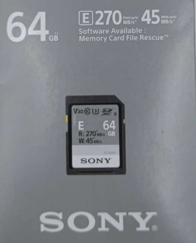 SONY SF-E64 Hi- Speed SF-E64A 64 GB MicroSDXC Class 10 270 MB/s  Memory Card Compatible with Camera, Gaming Console, Computer