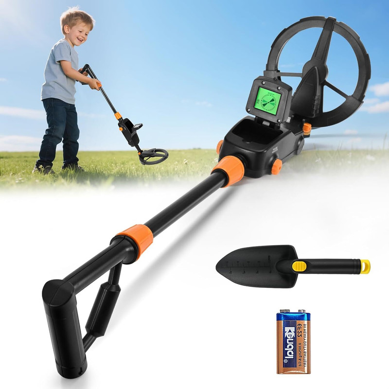 WENGONVILA Kids Gold Detector Adjustable Rod Waterproof Coil for Outdoor Treasure Search Advanced Metal Detector