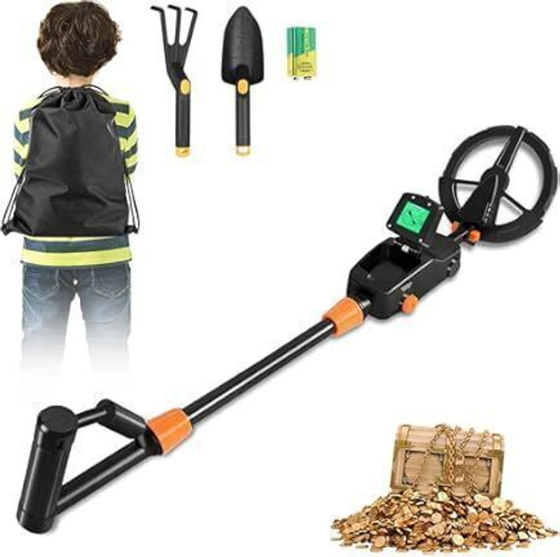 WENGONVILA Portable Lightweight Kids Treasure Finder Detector with Adjustable Height Advanced Metal Detector