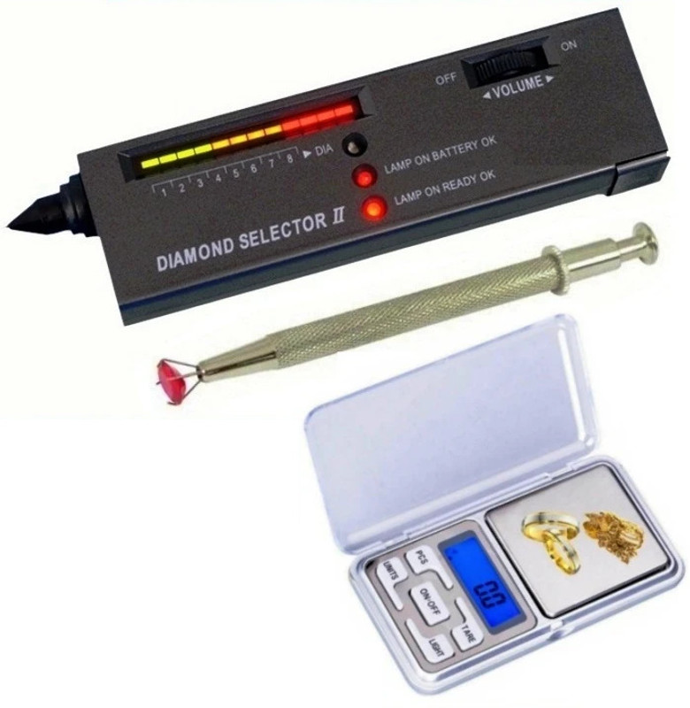 BALRAMA Portable Diamond, Gemstone, Crystal, Jade Tester Pocket Scale Prong Pickup Tool Advanced Metal Detector