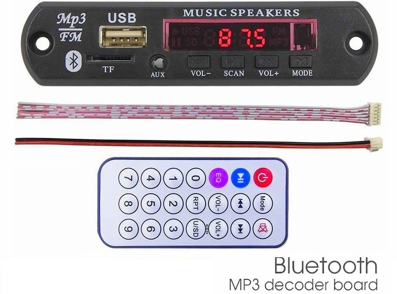 BALRAMA MP3 Audio Player Module Bluetooth Panel FM USB AUX Card Stereo Wireless TF Radio Bluetooth MP3 Decoding Board Module SD Card Slot / USB / FM / and Remote Control(Black)