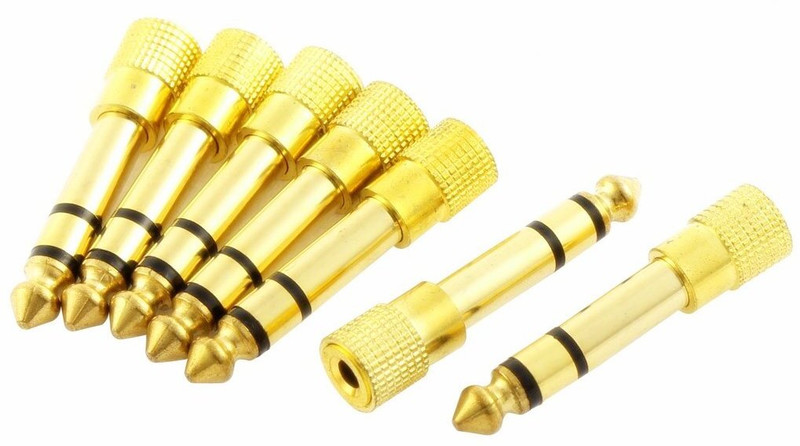 BALRAMA  TV-out Cable 10pc Golden Stereo Audio Adapter Converter Jack Pin 6.35mm Male to 3.5mm Female(Golden, For TV)
