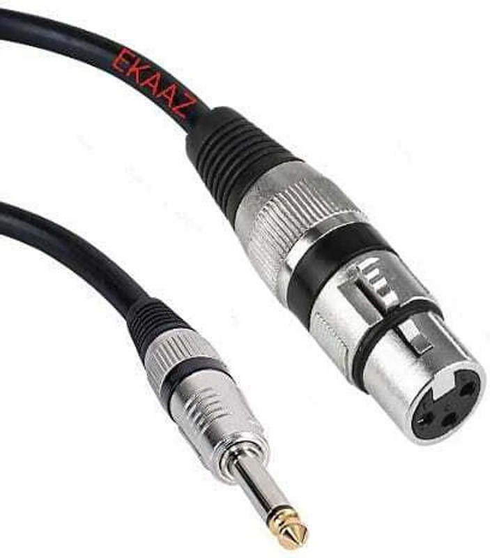 EKAAZ Microphone/Guitar Cable XLR 3-Pin Female to 1/4 inch Mic Cable 5 METER(Black)