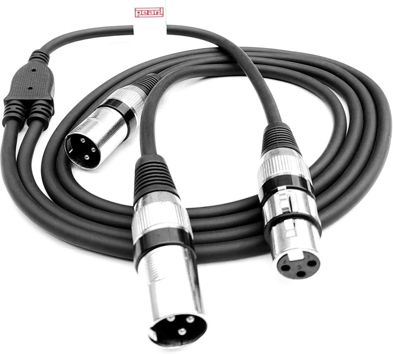 PEARL Y-Splitter XLR Microphone Cable, Dual XLR Male to Single XLR Female |(Black)