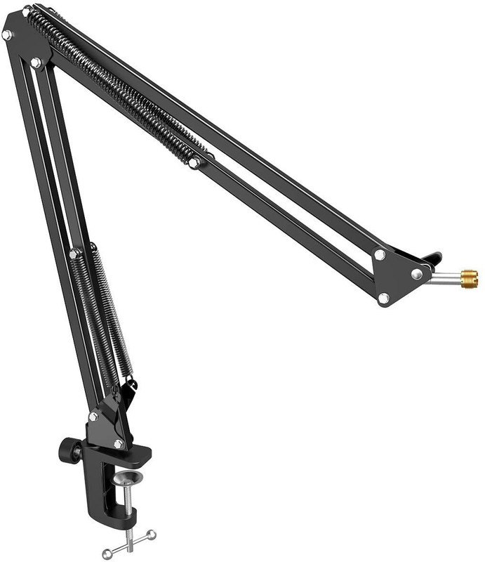 Fifine (Open Box) CS1, Adjustable Suspension Scissor Boom Arm with Heavy Duty Clamp Mirophone Stand(Black)