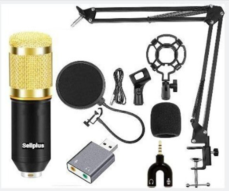 Nutts 3 Set Microphone | Condenser Microphone Set Home Studio Recording Gaming and Home Studio Recording(Multicolor)
