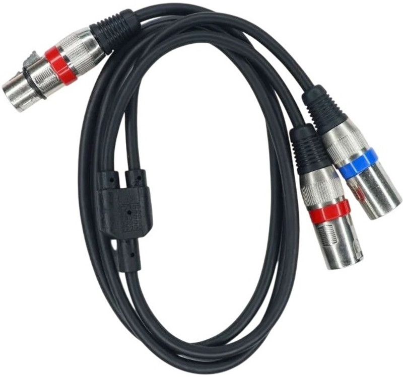 BALRAMA Y-Splitter 3 Pin XLR Female Jack to Dual Male XLR Plug Y Splitter Mic Cable 0 W AV Control Amplifier(Multicolor)