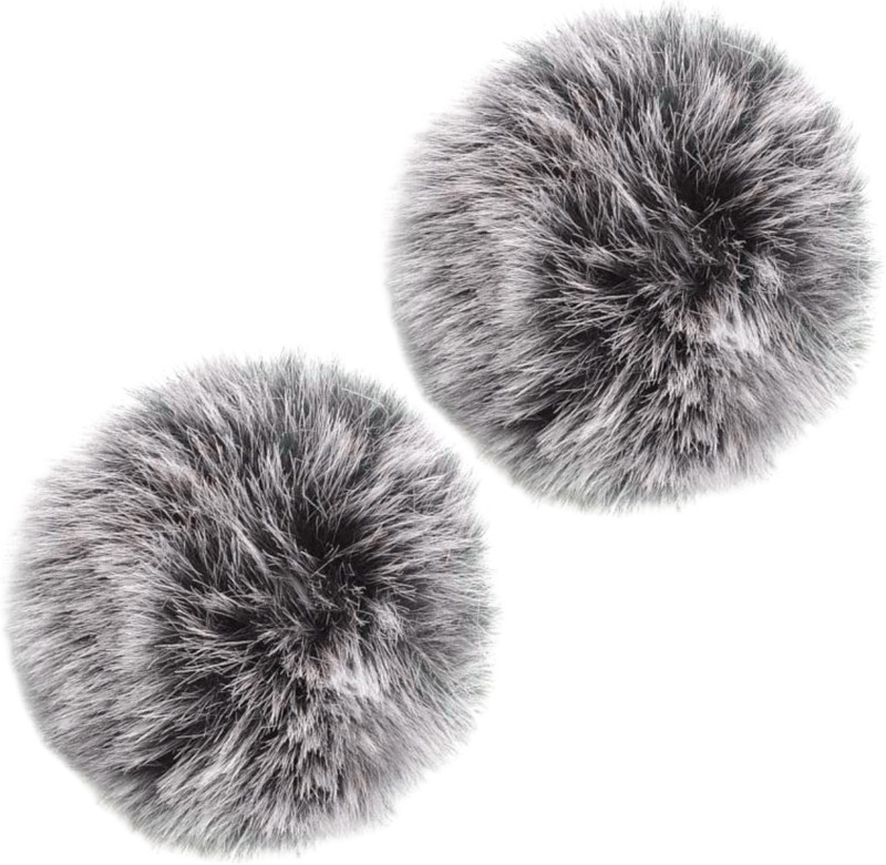 IMAGINEA Furry Microphone Windshield Cover Wind Muff for Lavalier, Camera Mic (Pack of 2) Microphone Windscreen(Grey)