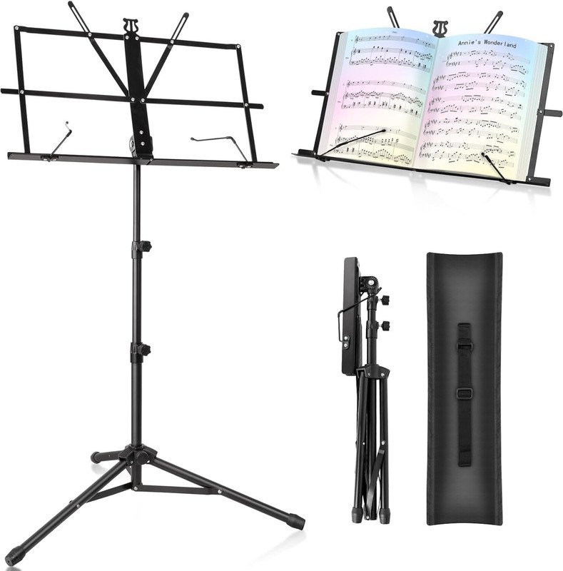 Techtest Foldable & Portable Metal Sheet Music Folding Stand