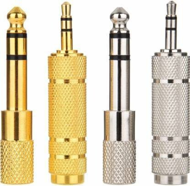SYMFONIA 2Pcs 6.35mm 1/4" Male Plug 3.5mm 1/8" Female and 2Pcs 6.35mm Female Jack 3.5mm Male Plug Stereo Audio Adapter Converter Headphone Adapter(Silver and Golden) connect your smartphones, tablets, iPod, MP3 or headphones, pro audio and home audio equipment, such as amplifiers, mixing console, ho