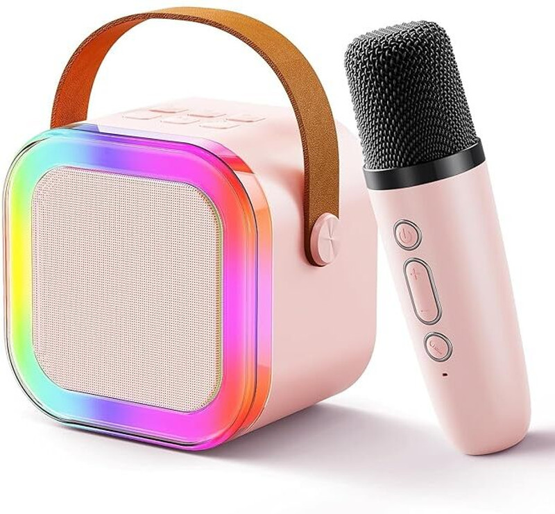 HK Toys Mini Karaoke Machine with Wireless Microphone, Kids/Adults (Random Colour)(Multicolor)