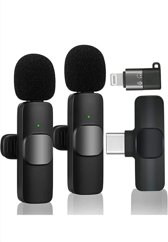 volkano K-9 Dual Receivers (2 Mics,1 Input) TYPE-C ANDROID & I-PHONE PLUG & PLAY WIRELESS MICROPHONE(Black)