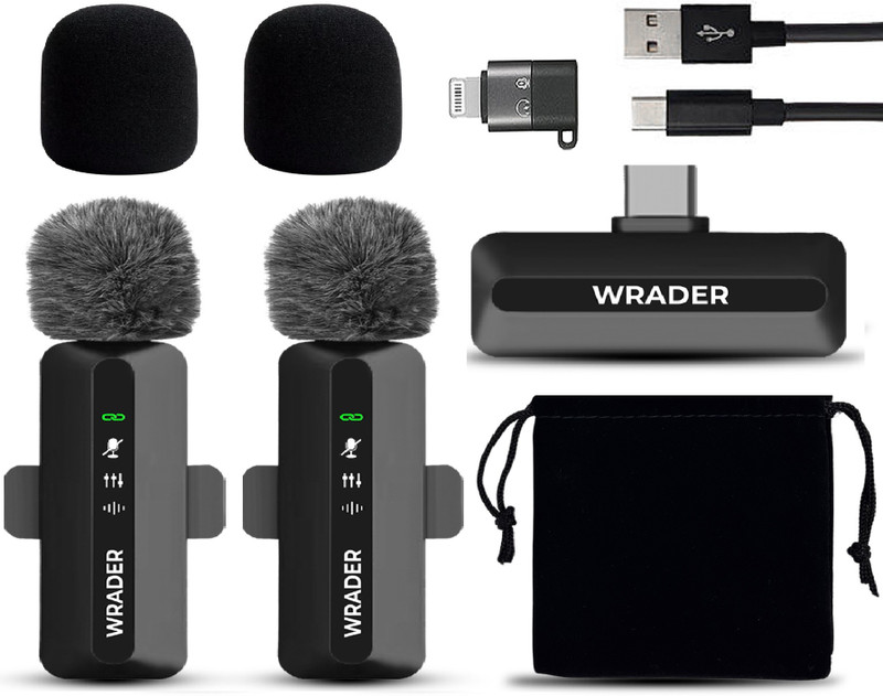 MOBIZAC Wireless Mic with Noise Reduction for Video Recording Vlogs Making Microphones(Black)