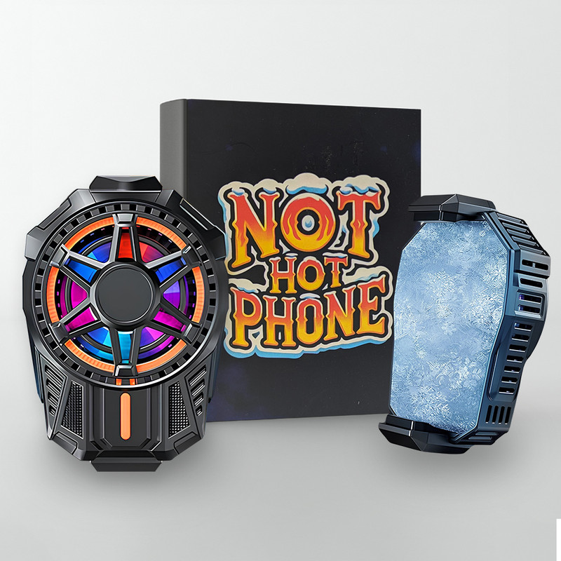 NotHotPhone Portable Lightweight Mobile Phone Cooling Fan for Mobile Gaming 1 Fan Cooling Pad with Adjustable Height(Black)
