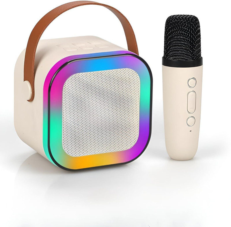 VRTREND Karaoke Machine for Kid Mini Portable Bluetooth Speaker with Wireless Microphone Karaoke Speaker with Microphone(Multicolor)