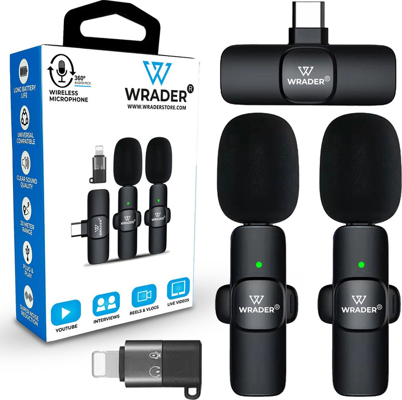 MOBIZAC K9 Mic for YouTube Video Recording Vlogging Reels Online Teaching Interviews Wireless Microphone(Black)