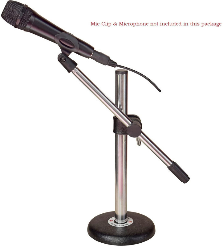 KH Table/Floor Microphone instrument 15 Inch Stand Black Round Base Microphone Stand(Black)