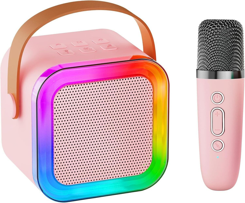 TinyGiggle Wireless Mini Portable Bluetooth Speaker with Microphone & LED Lights(Multicolor)