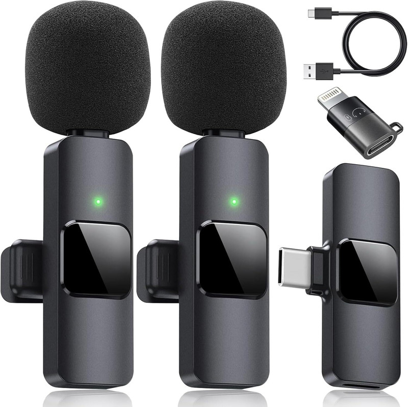 HVG TRADERS Wireless Mini Microphone for iPhone, Android Phone for Audio Video Recording Microphone